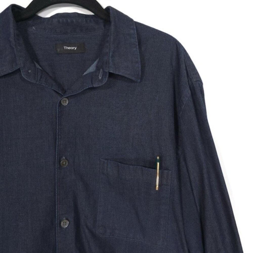 Theory Men's Shirt‎ XXL RAMMY BP TURINI Navy Long Sleeve H0874559 No Size Tag